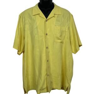 Tommy Bahama Washable Silk Floral Palm Tree Hawaiian Camp Tiki Shirt Size XL
